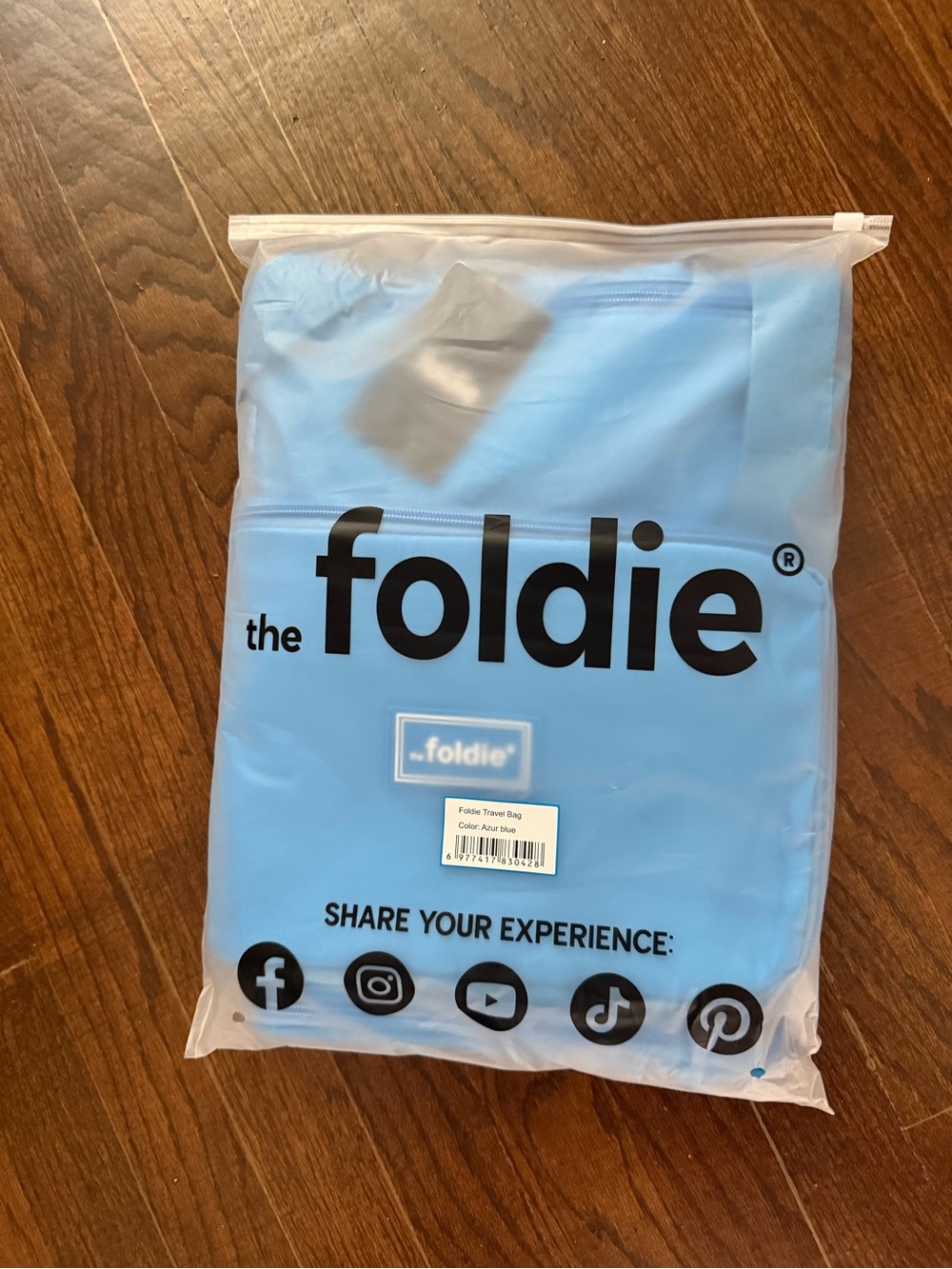 The Foldie Travel Bag in Aqua Blue — Packable Women's Travel Tote